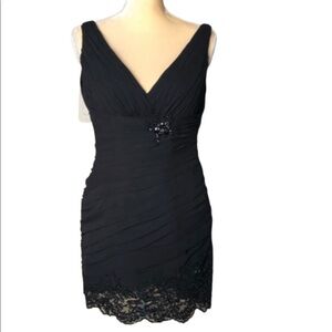 EVENINGS BY ALLURE LITTLE BLACK DRESS BEADS & LACE